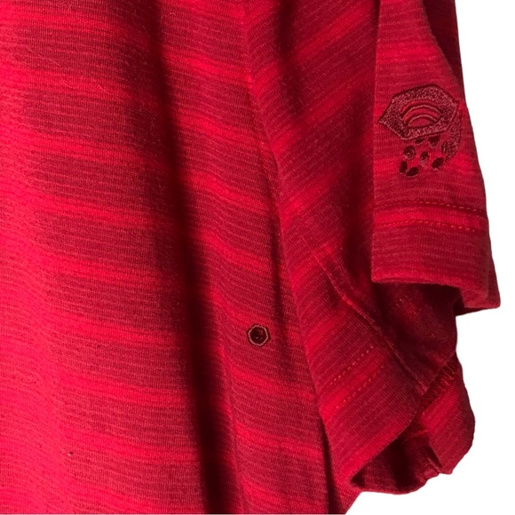 Mountain Hardwear 1/4 Zip Polo Shirt Performance Gear Red Stripes Men's XXL - Picture 3 of 12